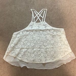 Hollister Crop Top. Size: Medium. Color: White